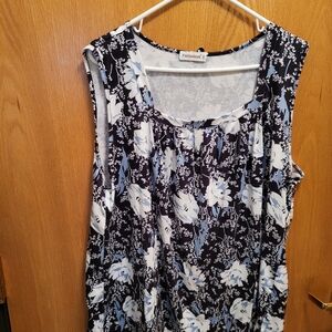 Floral Blouse By Fantaslook, Size XXXL White/Grays